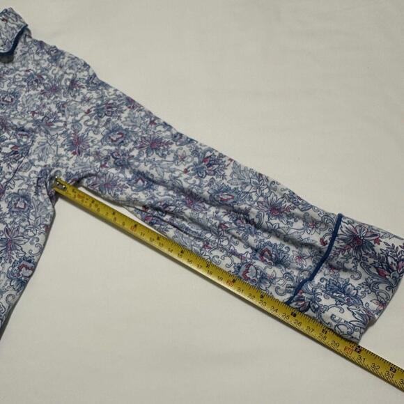 Lauren Ralph Lauren S Small PJ Pajama Set Long Sleeve Top / Pants Blue Pattern - Picture 7 of 11